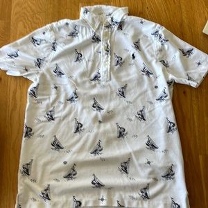 Knit short sleeve Oxford 3/4 button up